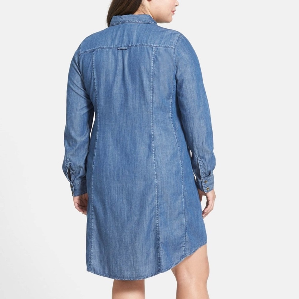 Eileen Fisher Chambray Tencel Shirt Dress - Picture 3 of 15